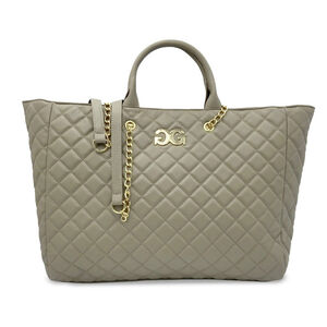 Gilda Paris Lrg Quilted Tote Travel Bag W/Luggage Handle Slot•NWT•Taupe•MSRP$199